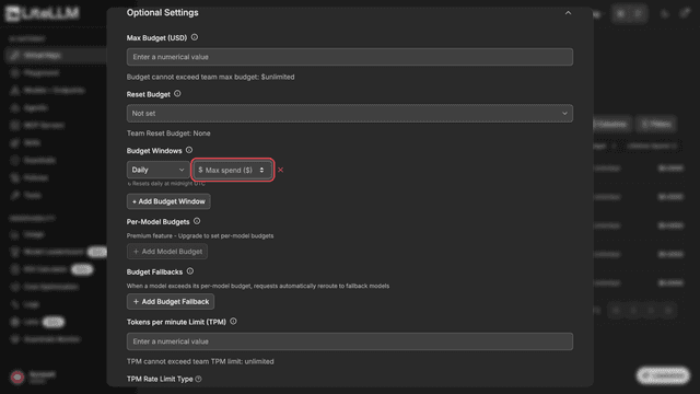 Two budget windows with different periods
