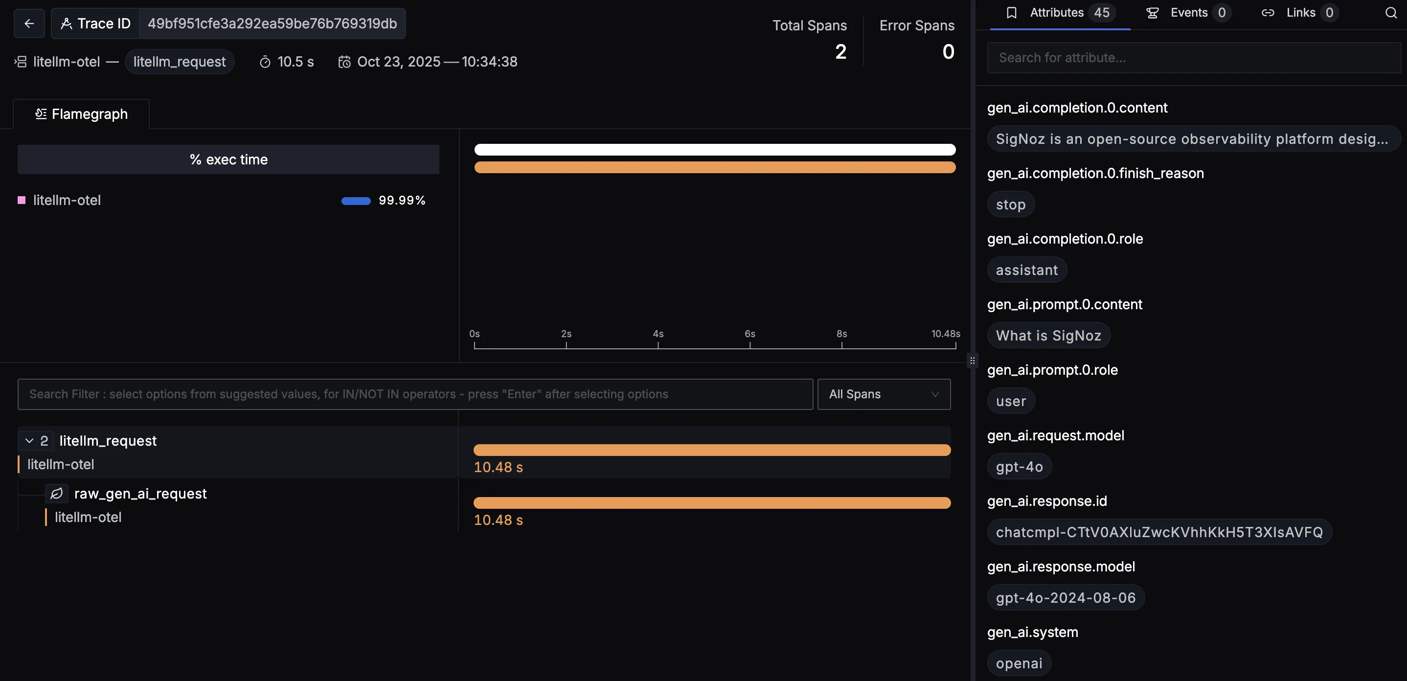 LiteLLM SDK 詳細追蹤檢視